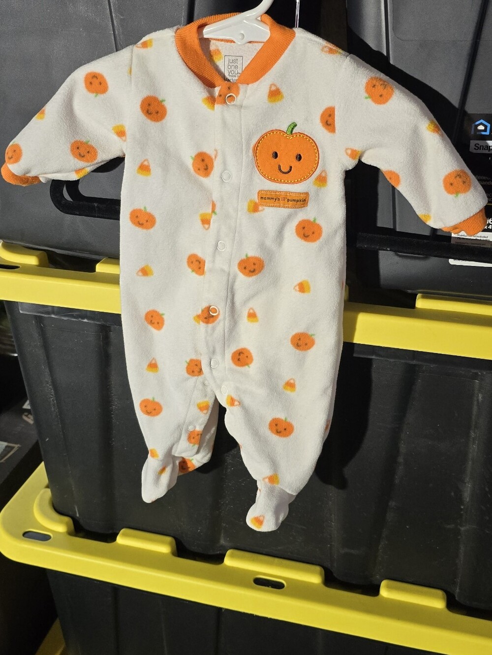 Carter's Just One You Pumpkin Print Fleece One-Piece